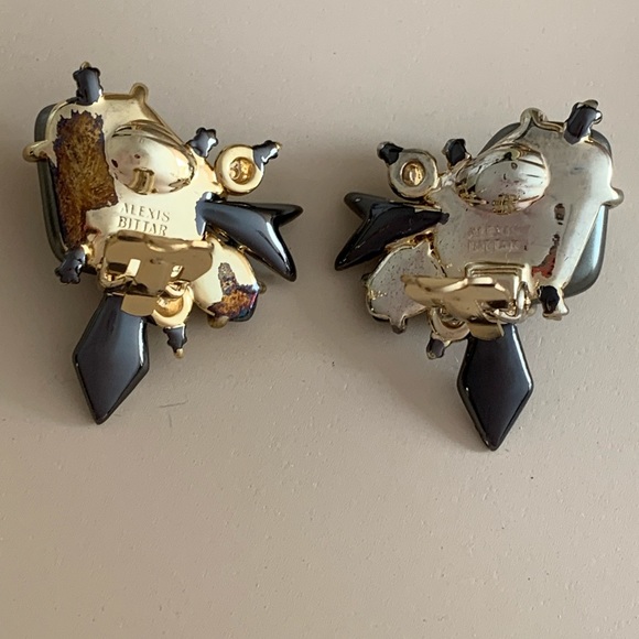 ALEXIS BITTAR • NEW Faux Baroque Pearl Crystal Snowflake Burst Clip-On Earrings - Picture 6 of 11